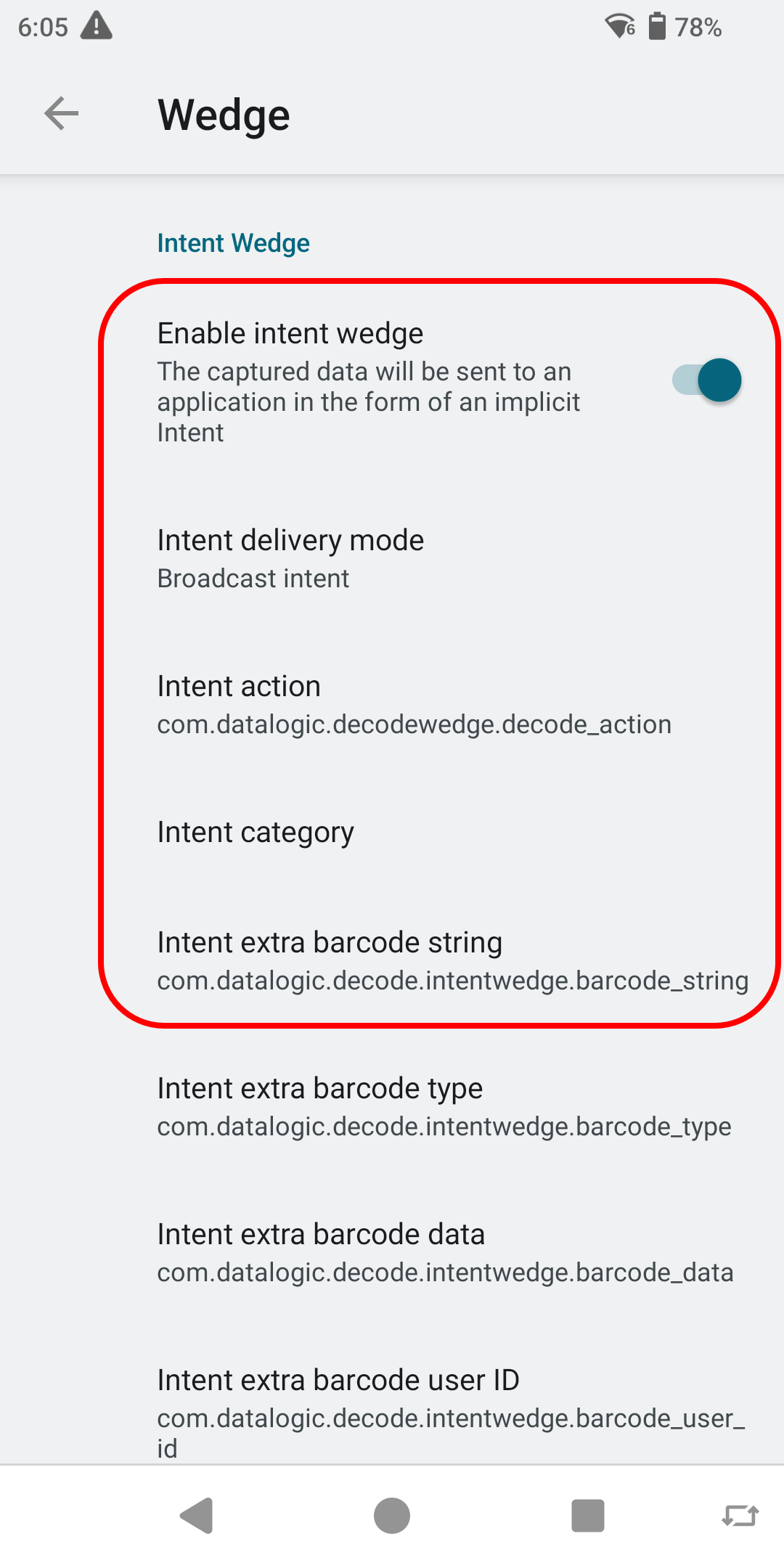 Datalogic settings 1